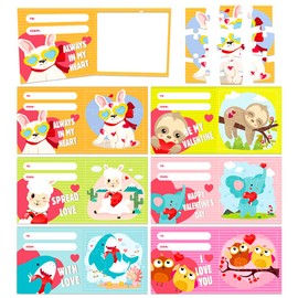 FaCraft Valentines Day Cards for Kids 30PCS Dog Elephant Llama Owl Whale Sloth Valentine Puzzle Cards with Envelope Valentines Exchange Gifts Card for Kids Classroom School Valentine Party Game