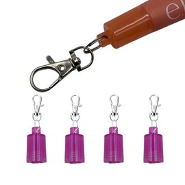 SNOSHO 4 Pcs Keychain Cap for e.l.f Lip Balm 0.21 oz,Portable Holder Keychain Cap Compatible with e.l.f 0.21 oz Lip Repair Tubes (Grape)