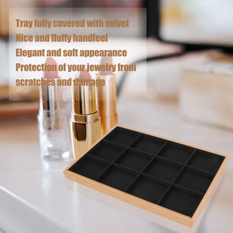 12 Grid Jewelry Tray Soft Elegant Appearance Strong Light Weight