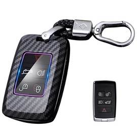 LETINGFAR Range Rover Sport Key Case, Land Rover Smart Key Case, Key Cover, Key Holder, Range Rover Evoque LZ Series (June 2019 ~), carbon