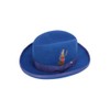 New Mens 100% Wool Royal Blue Godfather Style Homburg Fedora