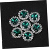 Operitacx Pack of 40 Silver Gemstones Green Rhinestone Buttons Brooch