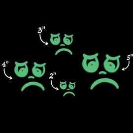 Cartoon Face Funny Sad Glow in The Dark Sticker Decal for Phone Tablet Laptop Car Truck Window | 3" Sticker | Orange