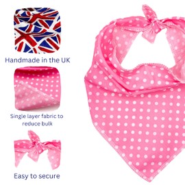 Dog Bandana Pastel Polka Dot Pet Accessory Tie Up Dog Bandana for Small Medium Large Dogs (Pink, Medium)