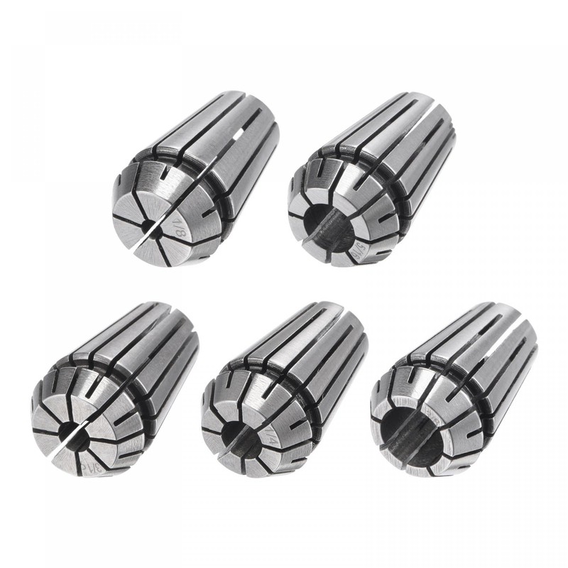 sourcing map 5pcs ER16 Spring Collet Set, 1/8" to 3/8"