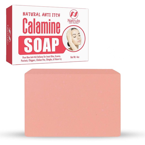 Natural Instant Itch Relief Soap Bar - Calming Calamine Soap for Itchy Skin, Bug Insect Mosquito or Ant Bite, Eczema, Poison Ivy Rash, Chicken Pox - Pure Raw Anti-Itch Defense Cleansing Skincare