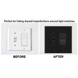 OVERSIZED 2 Gang Combination Metal Wall Plate - (1) Decora - GFCI - Rocker with (1) Toggle Combo Jumbo Light Switch Plate Cover, Stainless Steel Painted Black - UL Listed, 5.5" x 5.5" - Made in USA