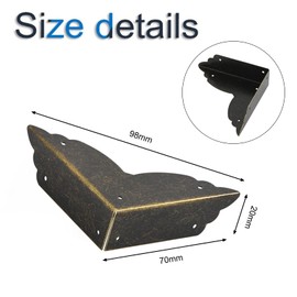 INCREWAY Corner Protectors FURNITURE_EDGE_BUMPER Metal Bronze 8 Pieces Table Retro Furniture Wooden Boxes Protector