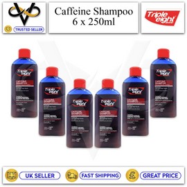 6 x Triple Eight Caffeine Shampoo 250ml Keratin Protein Hair Growth Men/Women