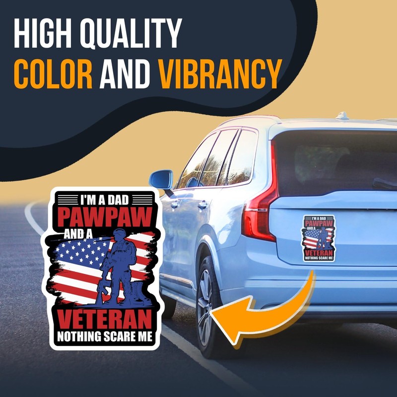 I'm a Dad Pawpaw and a Veteran Sticker - Patriotic