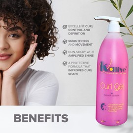 KALIVE Curl Gel 32 oz for Women - Defines All Types of Curls, Waves, and Textures for Natural or Permed Hair