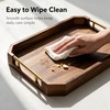 Wooden Serving Tray with Metal Handles, Acacia Wood Rectangular Decorative