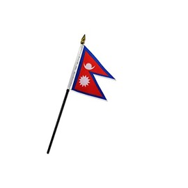 Nepal 4x6in Stick Flag - 1 dozen pack
