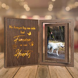EYITUPC Pet Memorial Light Up Photo Frame Loss of Dog Bereavement Remembrance Gifts, Holds Two 4x6 Photos