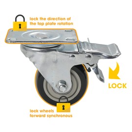 ELAFROS 30 Gallon and 55 Gallon Heavy Duty Plastic Drum Dolly – Durable Plastic Drum Cart 900 lb. Capacity- Barrel Dolly with Swivel Casters Wheel, Grey, with Brake