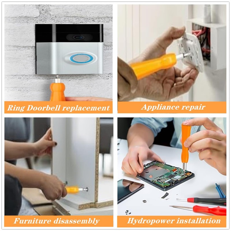 Ring Doorbell Screwdriver Set,T6,T15,+5.0,-4.0 Double-ended Screwdriver Bits with 40 Screws,for