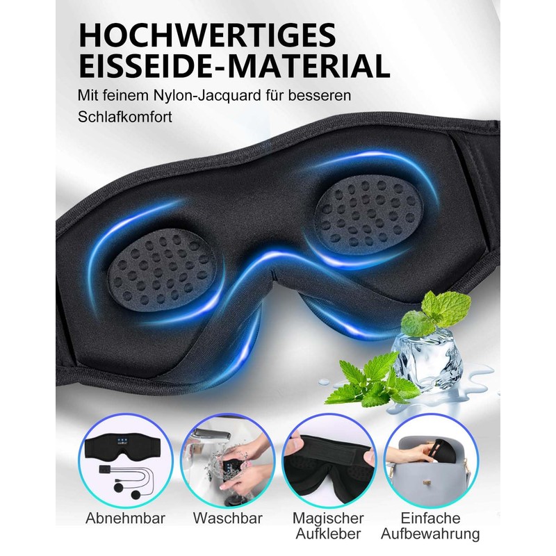 MOXTOYU Sleep Headphones Bluetooth Eye Mask for Side Sleepers