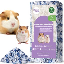 mini&moe Hamster Bedding: Dust-Free and Moisture Absorbent Odor Control Natural Paper Small Pet Bedding - for Guinea Pigs, Hamsters, and Rabbits, 12 Liters