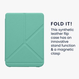 kwmobile Case Compatible with Kobo Clara BW/Clara Colour/Tolino Shine (5) / Shine Colour Case - Faux Leather Case - eReader Protective Case - Cover Mint Green