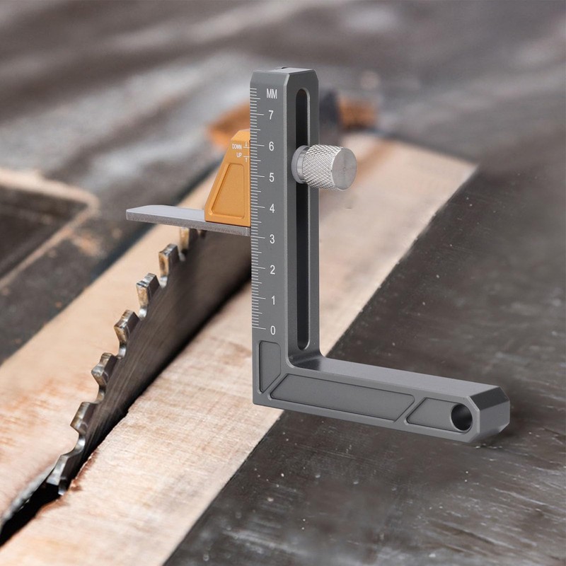 Woodworking Height Gauge, Metric Adjustable Depth Gauge, Aluminum Alloy Height