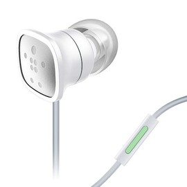 Belkin PureAV 006 Earbuds / Headphones with Microphone and Extra Bass (White)