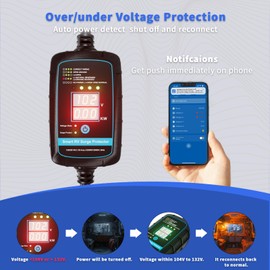 P2 Bluetooth Smart RV Surge Protector 50Amp EPO | KWH Meter, App Control, Voltage Protection, Auto-Reconnection, Built-in Buzzer, Replaceable Module UL Listed Weather Resistant 125/250VAC (Blue)