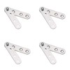 Leliafleury 4Pcs Eccentric Pivot Door Hinges 77.5 x 17.6mm Stainless