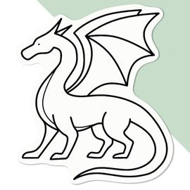 Medium 100mm 'Dragon Outline' Permanent Sticker Decal for Cars/Windows/Bins/Walls etc (DW00138025)