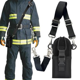 Radio Holster for Firefighter Bundle Set, Includes Radio Strap and Moveable Mic Holder, Duty Belt Holder, Anti-Sway Strap for EMS EMT Firefighters Polices