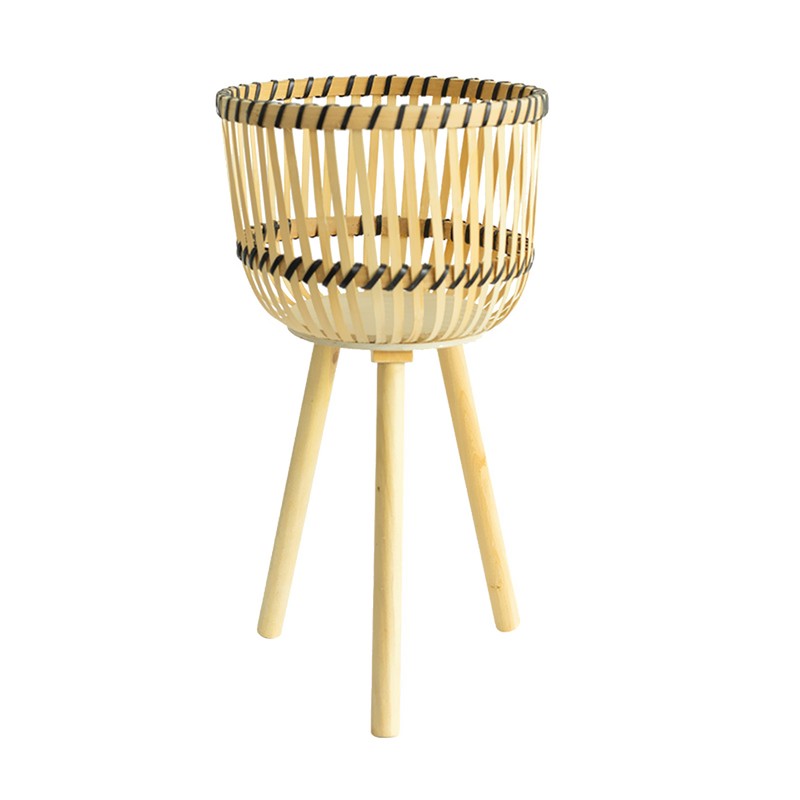 Woven Flower Pot Faux Rattan Planter High Living Room Floor