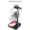 KAFRI RGB Headphone Stand with Wireless Charger Desk Gaming Headset