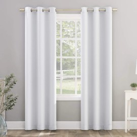 Sun Zero Riley White Blackout Curtain Panel 40 x 84 Thermal Noise Reduction