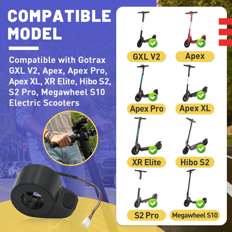 HAVANSIDY Universal Electric Scooter Thumb Throttle Compatible with Gotrax GXL