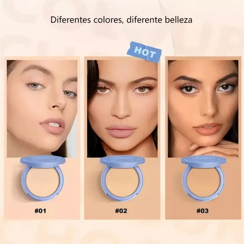 Polvo Compacto Fijador De Maquillaje Acabado Matte, Control