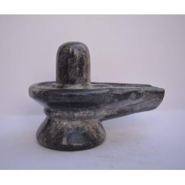 Pure Marble Shivling Hindu God Shiva Lingam Shiv Ling Murti Statue Adiyogi for Puja (5" inch BLACK) Natural Stone Sculpture Lord Shiva Worship Idols Art Gallery Jaldhara Traditional Kashi Vishwanath
