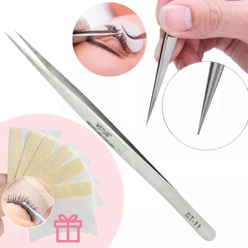 Vetus Pinzas Pestañas Postizas Acero Vetus Esd-11 Plata Full