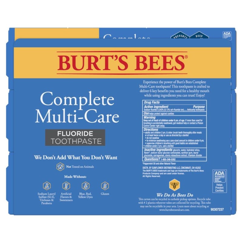 Burt's Bees Toothpaste Complete Multi Care, 4.7 oz, Pack of