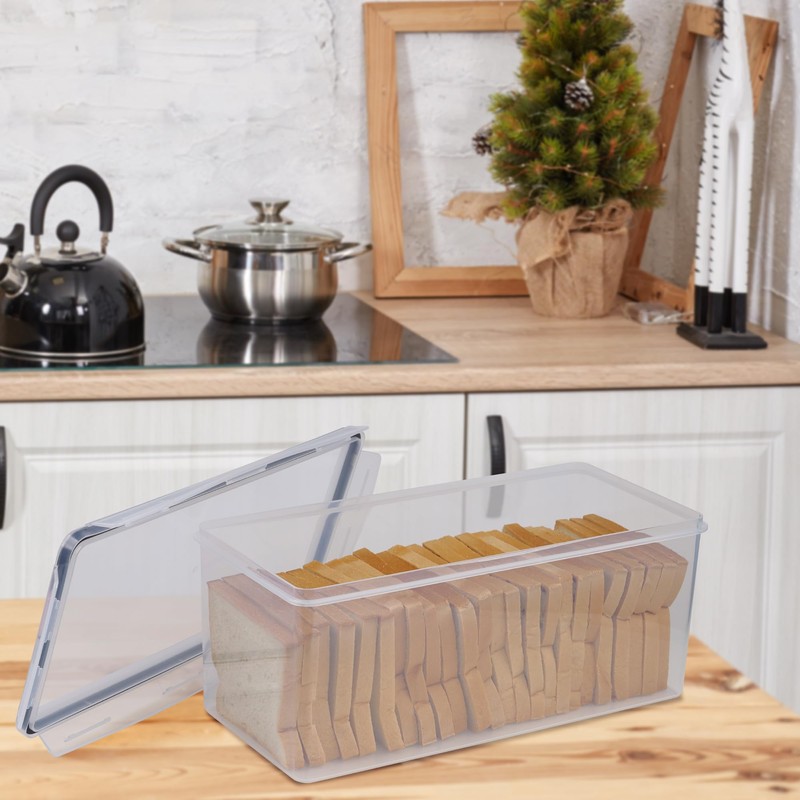 Tiawudi 2 Pack Bread Box, Plastic Bread Container, Large Sandwich