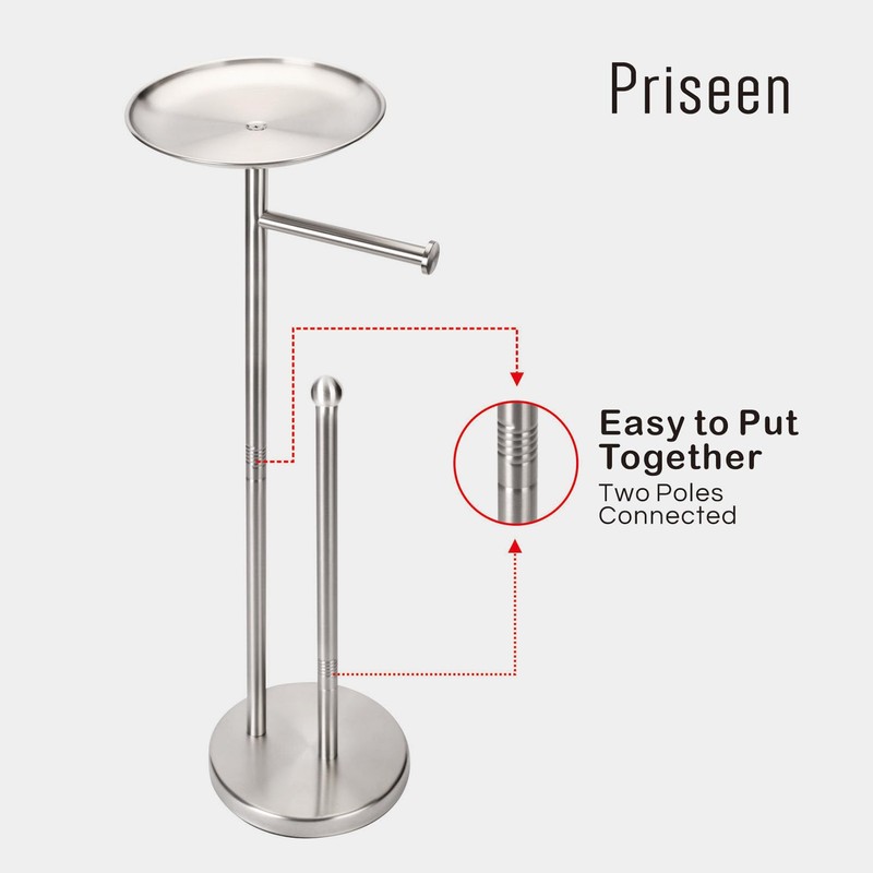 Toilet Paper Holder Stand with Phone Shelf, Freestanding TP Holder,