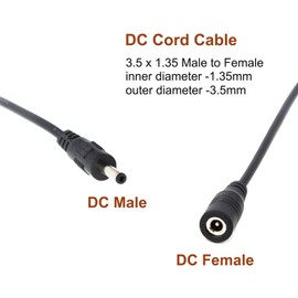 COOLM 3.5mm Pigtail Power Cable 3.5x1.35mm Transfer Male and Female Plug Line DC Power Cable 3.5mm 1.35mm 22AWG Wire Cable Cord for CCTV Surveillance Camera and Power Adapter