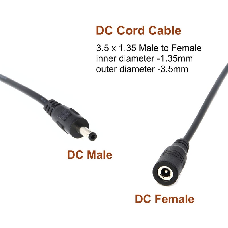 COOLM 3.5mm Pigtail Power Cable 3.5x1.35mm Transfer Male and Female