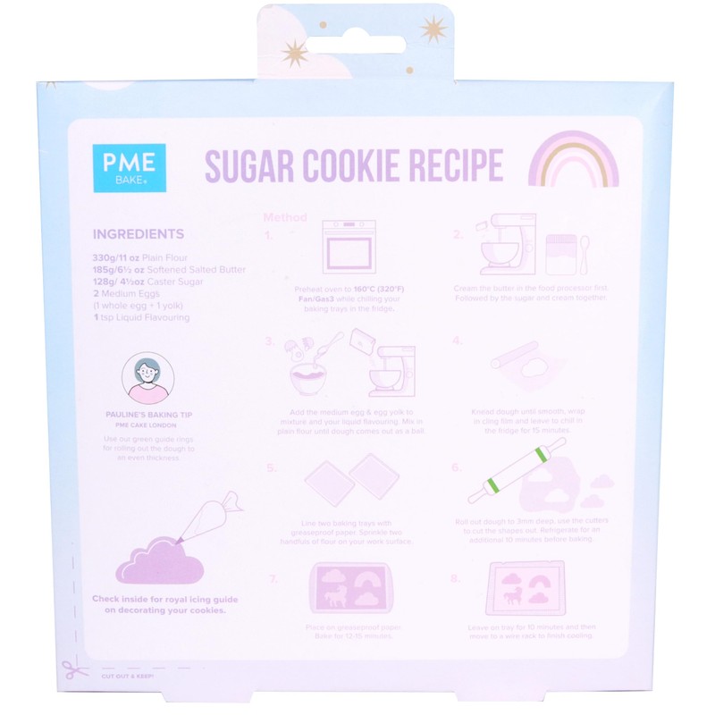 PME SCB701 Unicorn Cookie Cutter Set, Stainless Steel, Blau