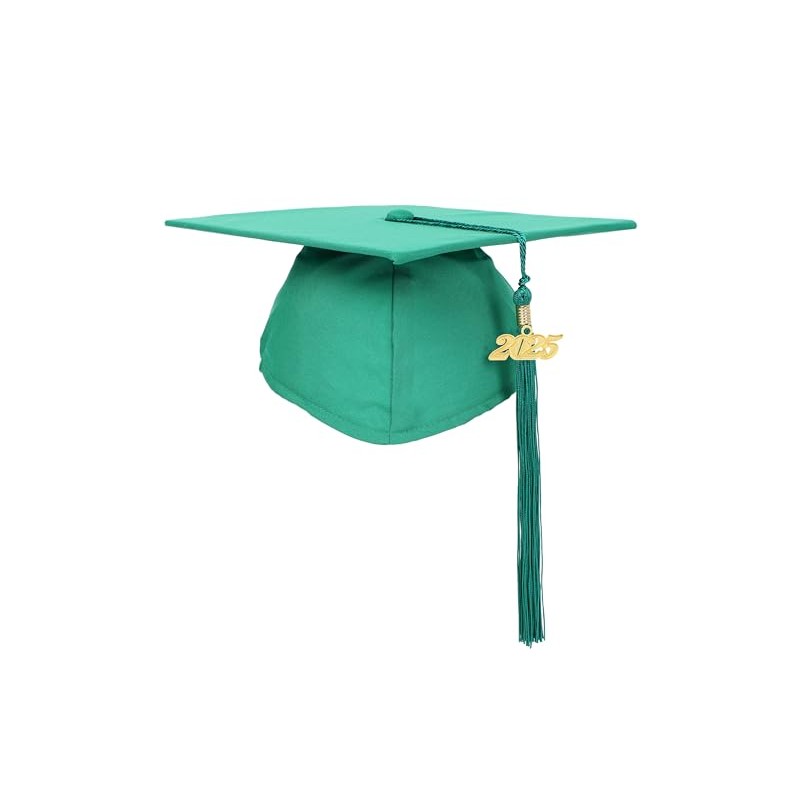 Newrara Graduation Unisex Matte Adult Graduation Cap with Tassel (Green)