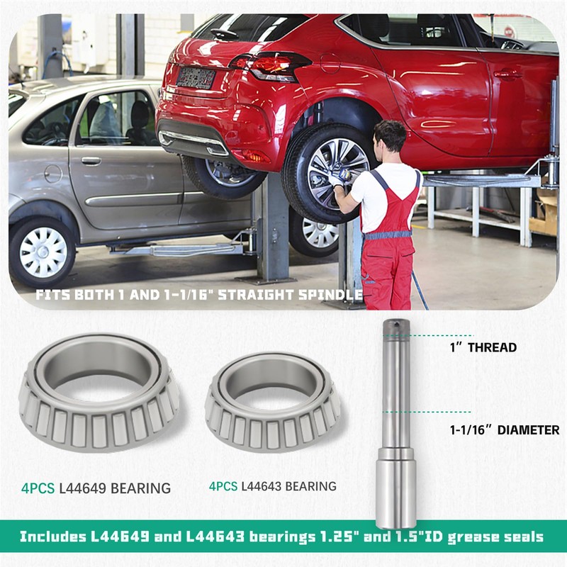 2 Sets 2000lb Trailer Hub Kit 5 Bolt 4.5" Trailer
