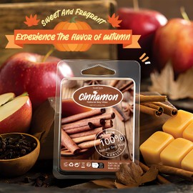 SoulOrigin Autumn Fragrance Wax Melt, Fragrance Wax Block Fragrance Soy Wax Cube Set Multiple Flavours for Home Wax Warmer Apple Cider, Pumpkin Spice, Autumn Harvest, Cinnamon and Maple Syrup, 8 x 2.5 oz
