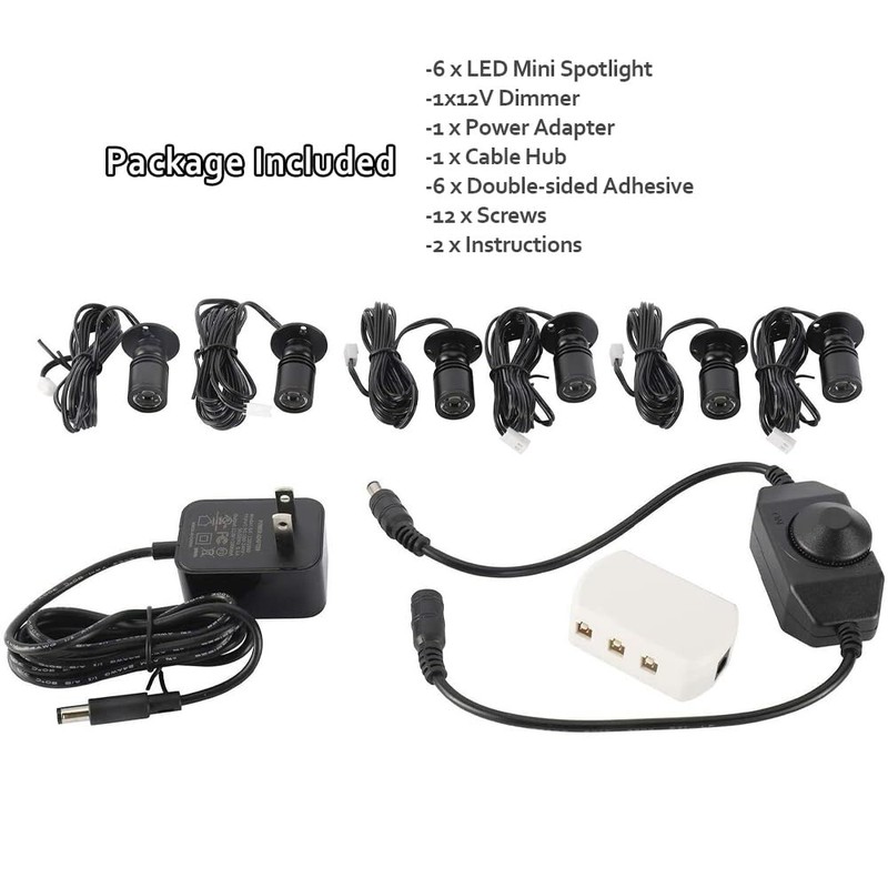 Dimmable 12V LED Mini Spotlights for Display - 1.5W Daylight