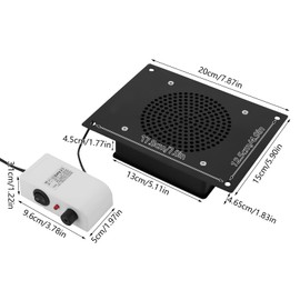 RustyVioum Desktop Nail Dust Collector, 110V 6W Powerful Nail Vacuum Dust Collector 3650RPM, Electric Dust Collection Machine for Acrylic Builder Gel Nails Salon Easter Gifts, Black