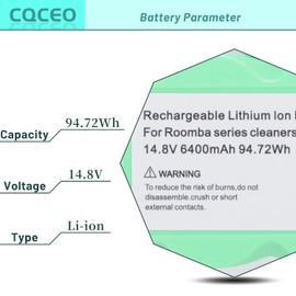 6400mAh Vacuum Cleaner Battery for Roomba 500 510 520 614 615 620 640 660 665 670 675 680 685 690 695 696 700 760 770 780 790 800 801 805 850 860 870 877 880 890 895 896 900 960 965 966 980 985 14.8V