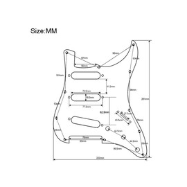 ROZILO 11 Hole SSS Electric Guitar Pickguard Back Plate Tremolo Trem Cover with Pickguard Screws for 3 Single Coil Pickups Abalone Pearl