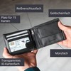 GARZINI Men's Leather Wallet with RFID Protection, Large Wallet with